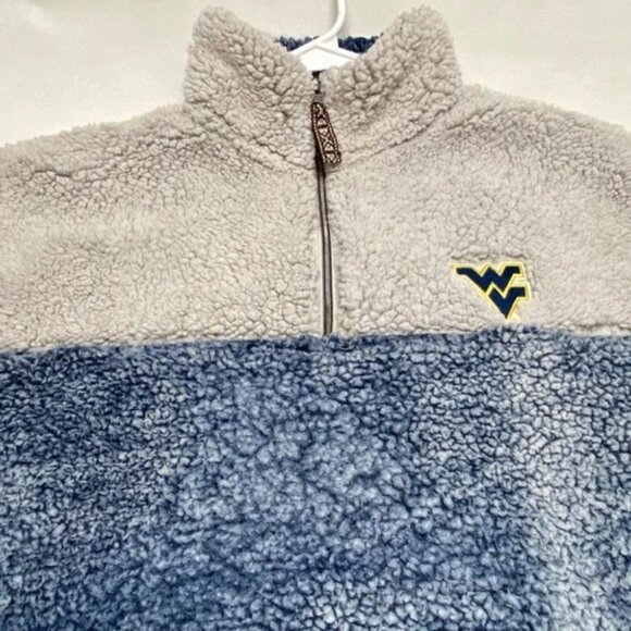 West Virginia Summit Sportswear 1/4 Zip Men's Large Gray Blue Plush Sherpa GUC - Picture 12 of 12